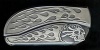 Flame Flame Skull Belt Buckle Knife