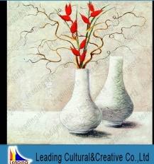 ceramic porcelain handmade original canvas flower vase oil painting