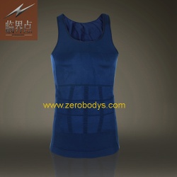 ZeroBodys Mens Body Shaper Singlet (Blue) - 107