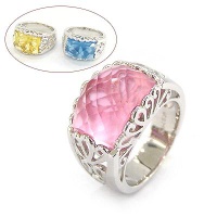 925 silver sterling+zircon+platinum+ rings