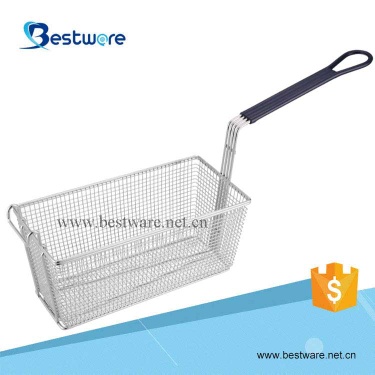 Stainless Steel Wire Mesh Fryer Basket with Vinyl Handle - Fryer Basket