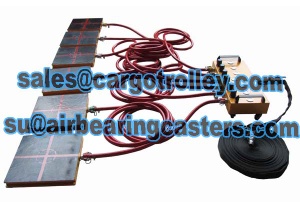 Air casters with low profile design can move heavy duty equipment outside