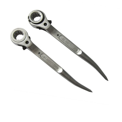 Scaffold Cranked Podger Ratchet 19mm 21mm Flush Type Pearl Nickle Plated