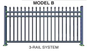 galvanized steel fence powder coated in Black