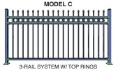 galvanized steel fence powder coated in Black