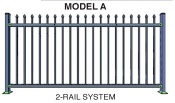 galvanized steel fence powder coated in Black
