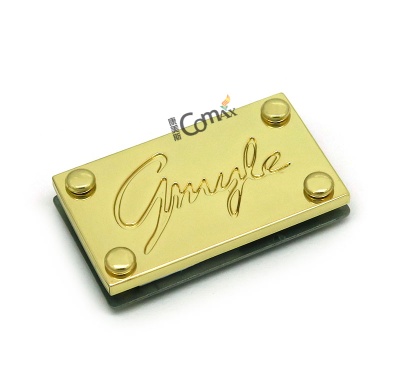 Custom gold handbag metal label, metal logo, metal tag - CMX-PU-255