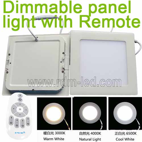 Color change and dimmable square led panel light with Remote