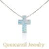 opal cross pendant necklace