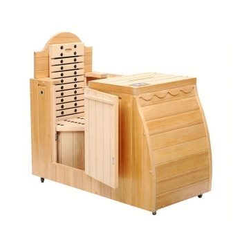Half Body Foldable Hemlock Sauna Barrel with Wheels - JX-S001