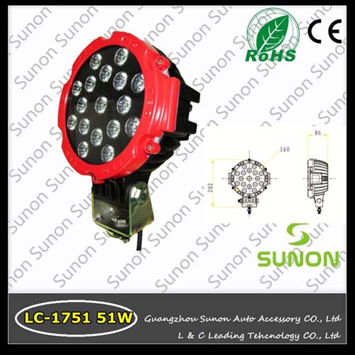 Made of 17 pcs 3W Epistar chip