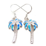 925 sterling silver opal palm tree earring - 220P0372