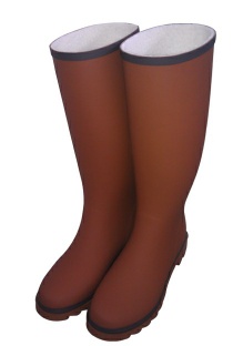 brown and dk blue womens high rubber rain boots - rubber rain boots