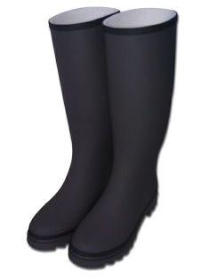 Grey matt finish  womens high rubber rain boots