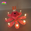 Rotating number chrysanthemum flower birthday candle