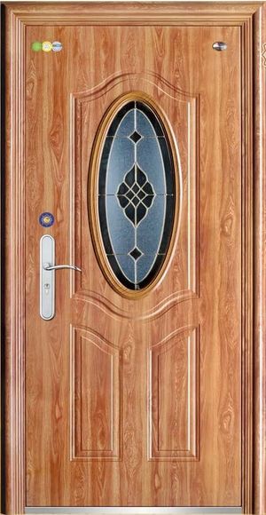steel door with glass