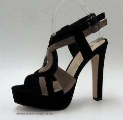 open-toe black sandals