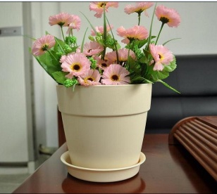 Cheap Price  Round Ceramic Apricot High Quality Plant Pots - P1105