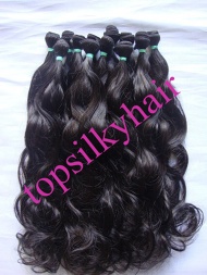 Hot sale Natural wavy Malaysian virgin hair wefts - MH-002